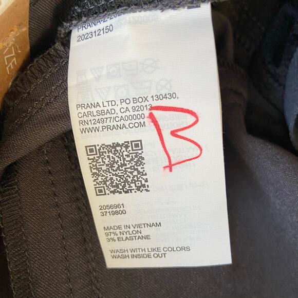 Prana Halle Straight Pant Women's 0 Regular Coal Standard Fit Low Rise Stretch - Picture 8 of 13